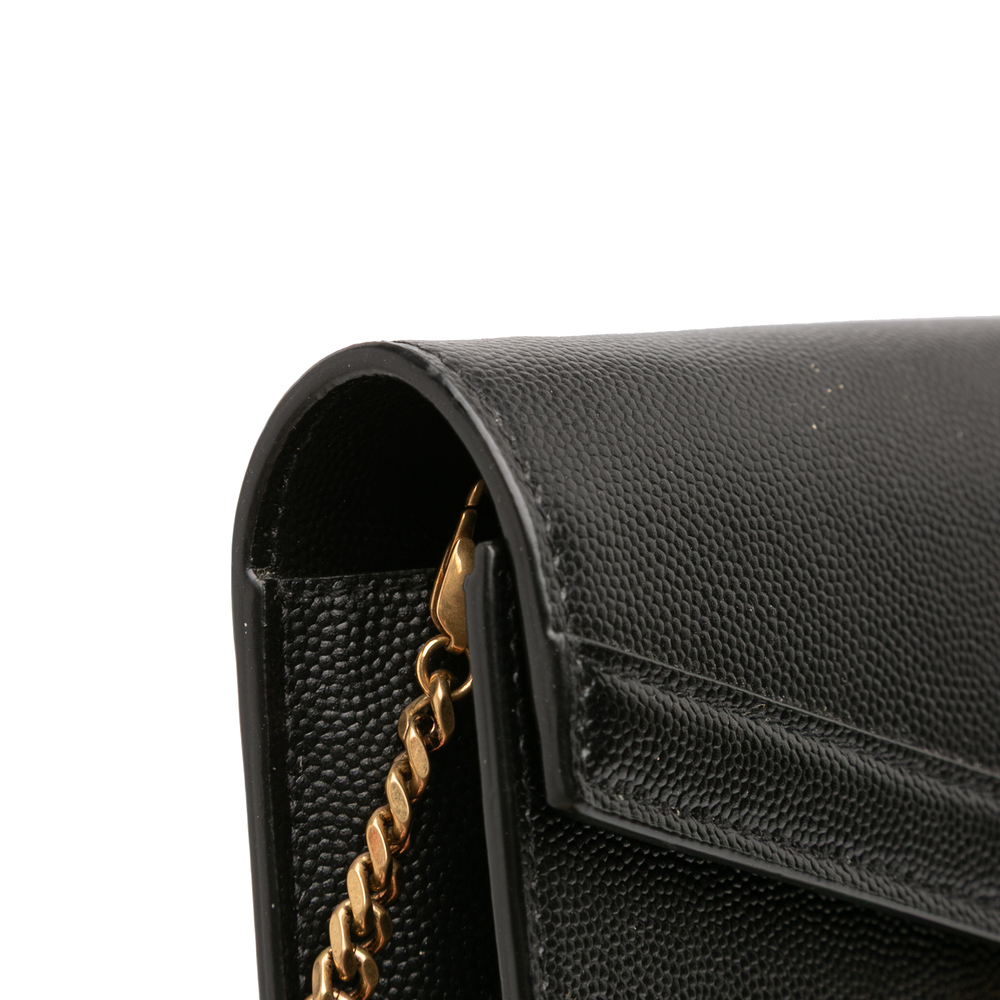 Pre-Loved Saint Laurent Grain De Poudre Monogram Cassandra Chain Wallet - Picture 7 of 10